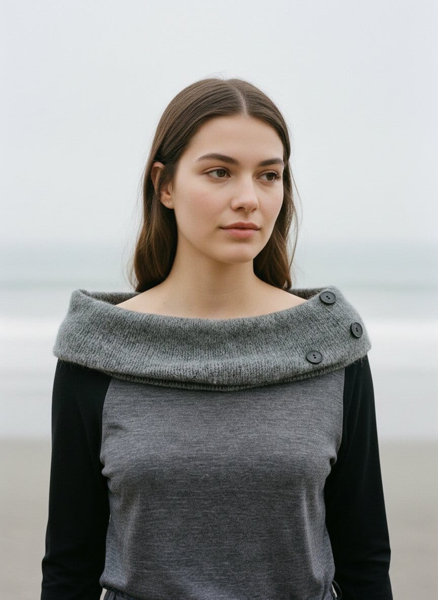 Rifugio — mohair-collar knit from the Mare d'Inverno collection